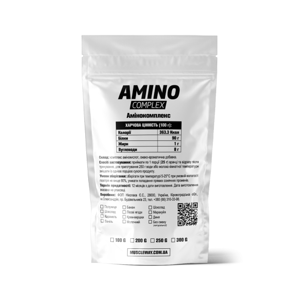 Амінокомплекс 300 г банан MuscleWay Амінокомплекс 300 г банан MuscleWay