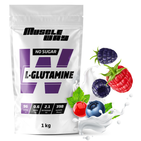 L-глютамін 1 кг лісова ягода MuscleWay
