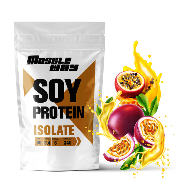 Ізолят соєвого протеїну 90% 500 г маракуя MuscleWay Ізолят соєвого протеїну 90% 500 г маракуя MuscleWay